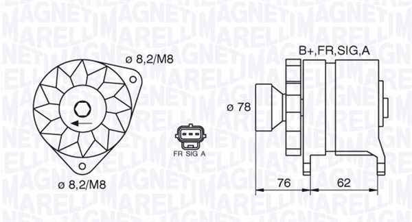 MAGNETI MARELLI Генератор 063380010010